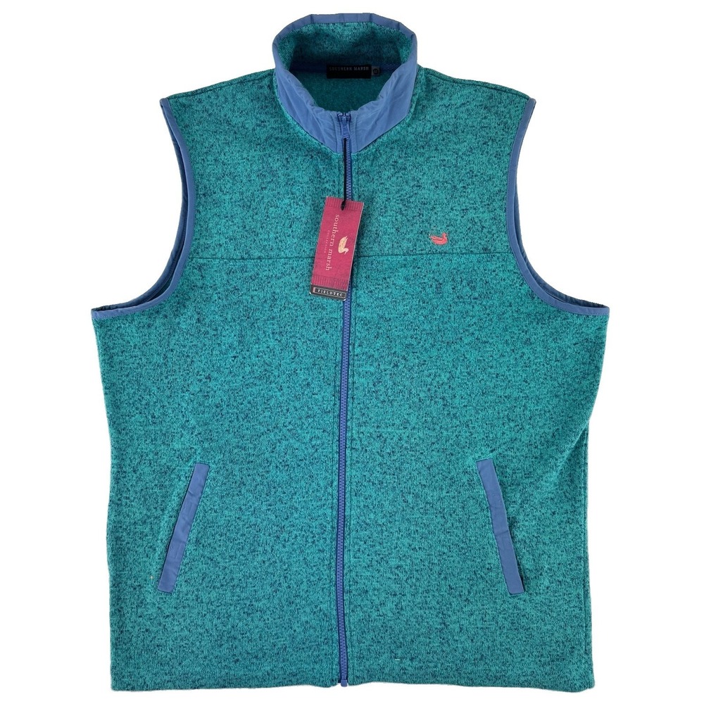 Southern Marsh Fieldtec Full Zip Sweater Vest Mens Medium Green